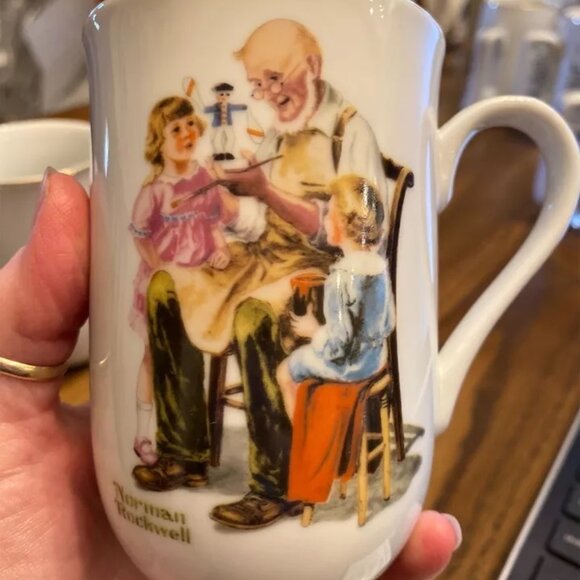 4 Vintage Norman Rockwell Museum Collection Coffee Cups Mugs 1982 Made In Japan - Picture 6 of 7